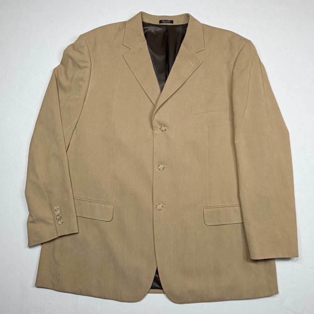 Jones of New York Men's Tan Pinstripe Blazer Big and Tall Size 50L